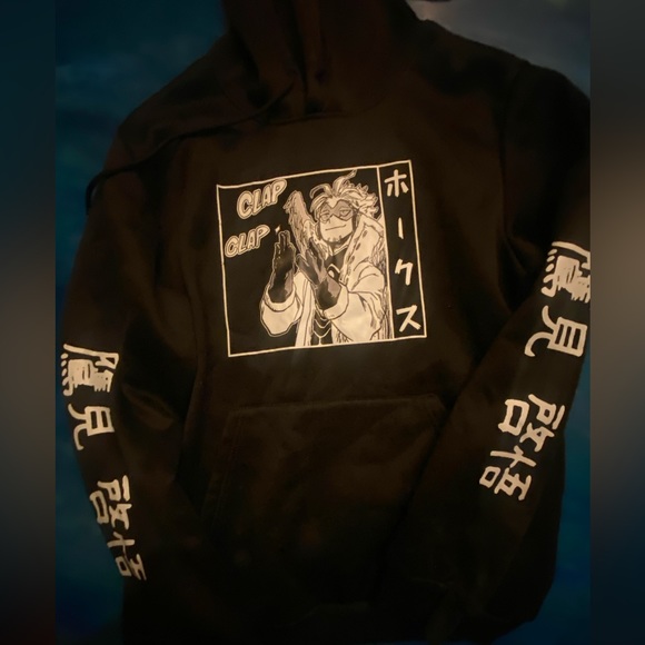 My Hero Academia Hawks Anime Hoodie Unisex Adult Medium Black/white MHA - Picture 2 of 4